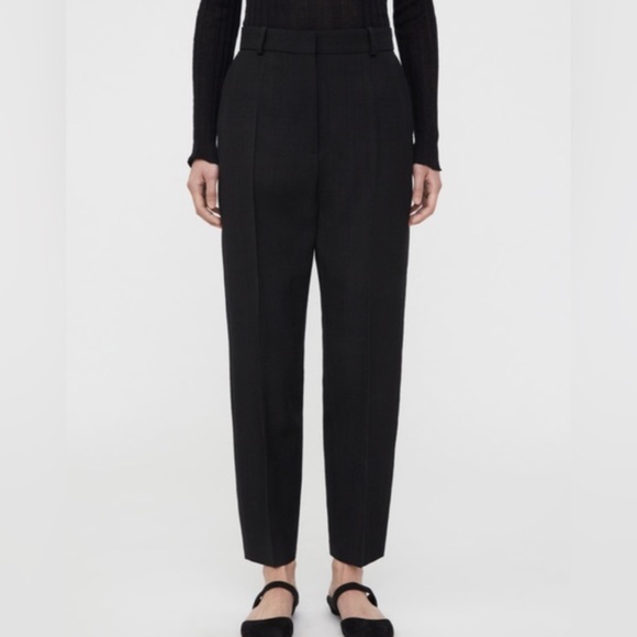 Toteme Tapered Suit Trouser NWT Linen Viscose- Black - Size 36 / M US - Picture 1 of 11